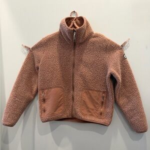 Vuori Jacket Women's Pink Sherpa Small Fleece Full Zip Pockets
